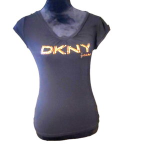 DKNY black v-neck t-shirt small